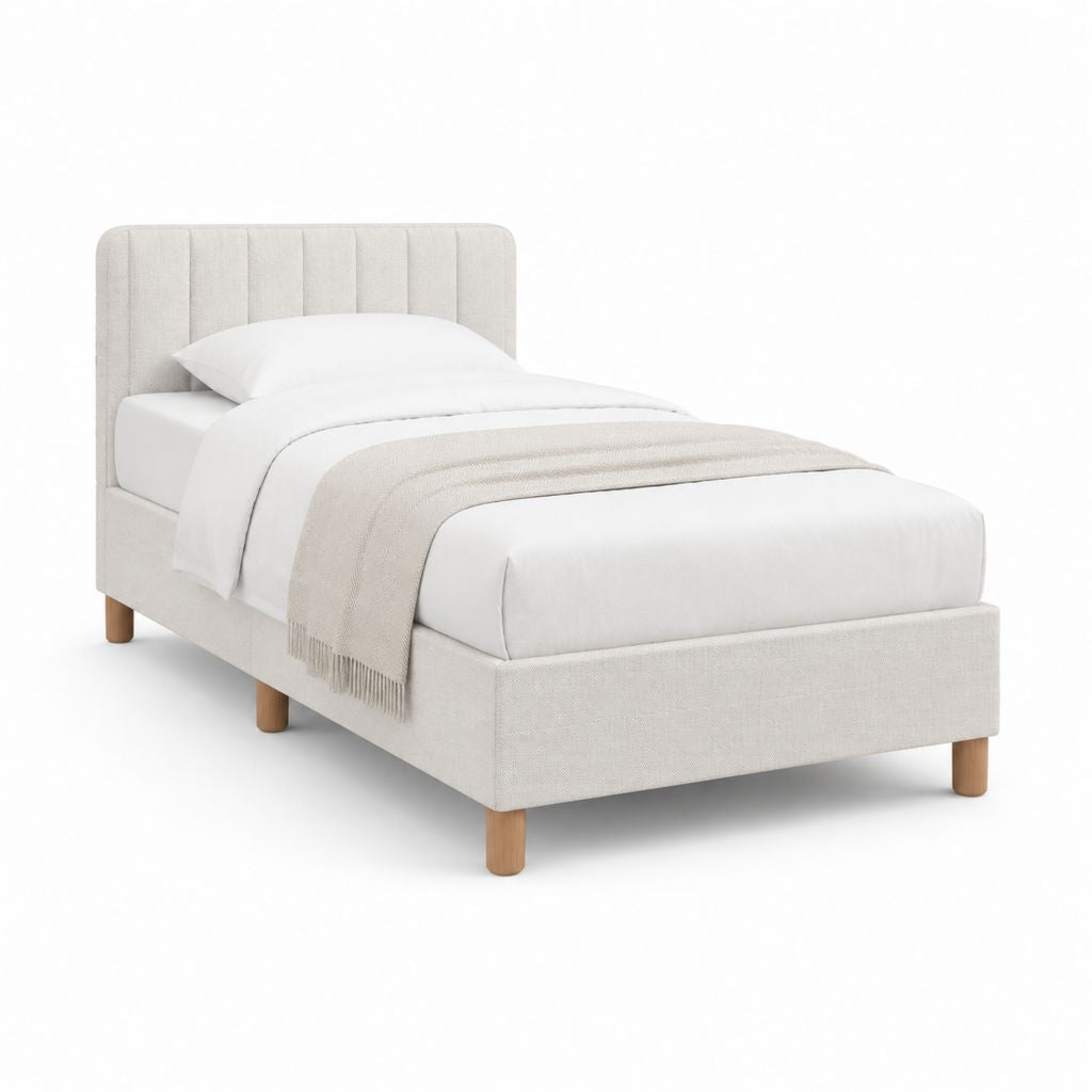 Polsterbett Einzelbett Beige Polyester Rechteckig 90 x 200 cm