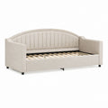 Tagesbett Polsterbett Beige Polyester Rechteckig 90 x 200 cm