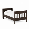 Einzelbett Bettgestell dunkelbraun Massivholz rechteckig 100 x 200 cm
