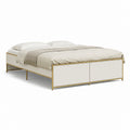 Stauraumbett Doppelbett Weiß Gold Stahl MDF Rechteckig 160 x 200 cm
