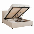 Polsterbett mit Bettkasten Beige Polyester Rechteckig 180 x 200 cm