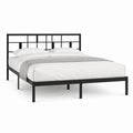 Doppelbett Bettgestell Schwarz pulverbeschichteter Stahl rechteckig 140 x 200 cm
