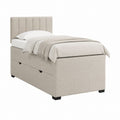 Polsterbett mit Stauraum Beige Polyester rechteckig 90 x 200 cm