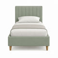 Polsterbett Einzelbett Salbeigrün Polyester Rechteckig 90 x 200 cm