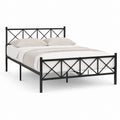 Metallbettgestell Doppelbett Schwarz pulverbeschichteter Stahl 140 x 200 cm