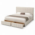 Polsterbett Doppelbett Beige Polyester mit 2 Schubladen 160 x 200 cm