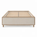 Polsterbett Beige mit Massivholzrahmen und Lattenrost 180 x 200 cm