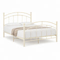 Metallbett Bettgestell Cremeweiß pulverbeschichteter Stahl rechteckig 140 x 200 cm