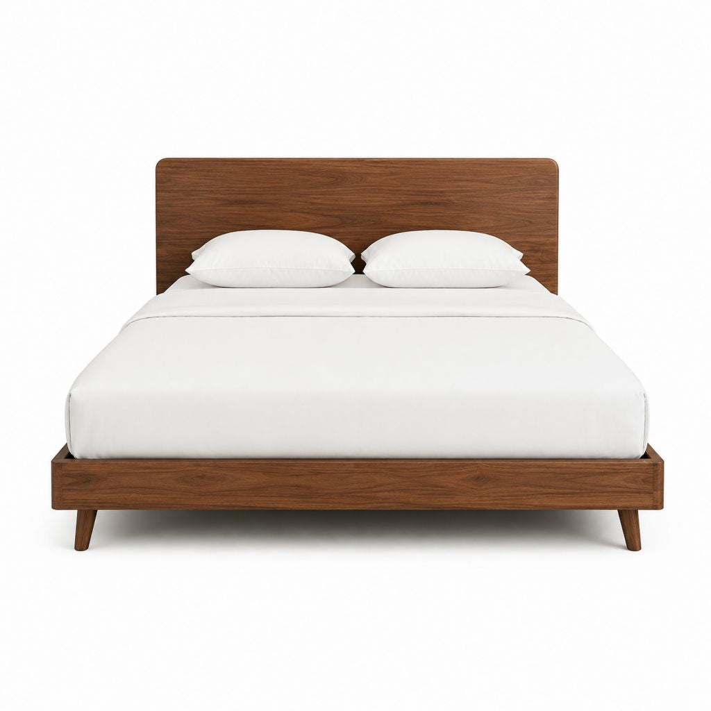 Doppelbett Bettgestell Nussbraun Walnussfurnier auf MDF Rechteckig 160 x 200 cm