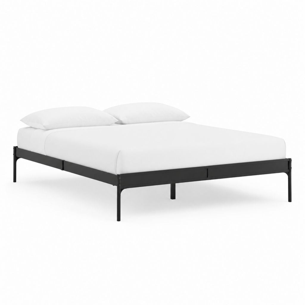 Metallbett Bettgestell Schwarz pulverbeschichteter Stahl 160 x 200 cm