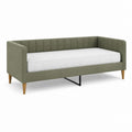 Tagesbett mit Matratze olivgrün Polyester rechteckig Liegefläche 90 x 200 cm