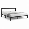 Metallbett Doppelbett Schwarz pulverbeschichteter Stahl rechteckig 160 x 200 cm